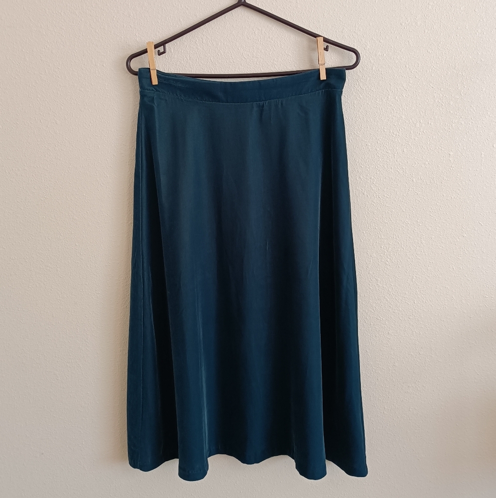 Ann Taylor Blue Velvet Midi A Line Skirt